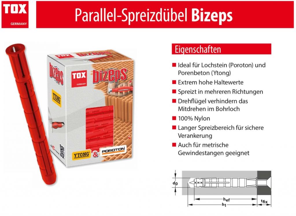 Tox Parallel-Spreizdübel Bizeps